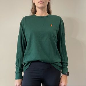 Polo Ralph Lauren Men’s Classic-Fit Green Jersey Long-Sleeve T-Shirt - Men’s M